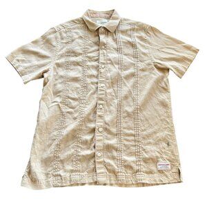 Scotch & Soda Linen Woven Short Sleeve Button Up Shirt M